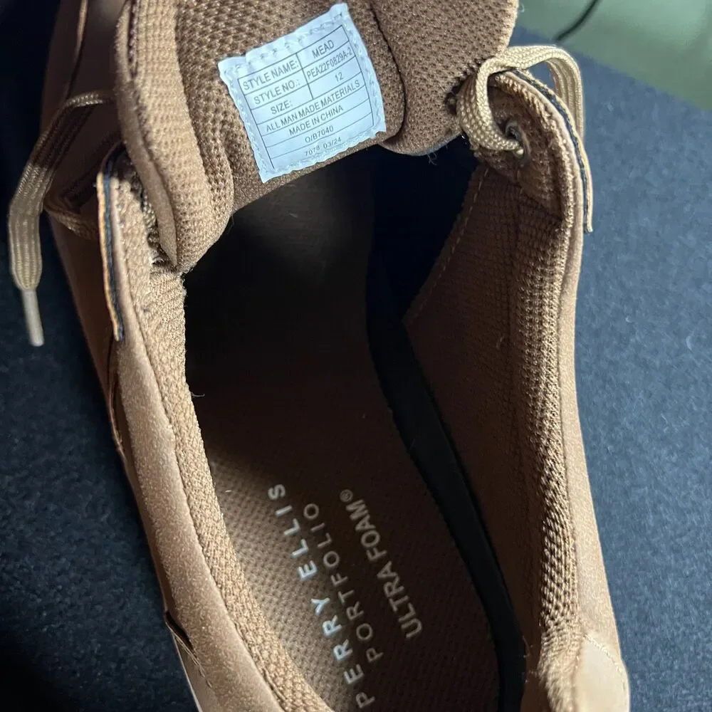 Mens Perry Ellis Portfolio Ultra Foam Shoes Brown 12